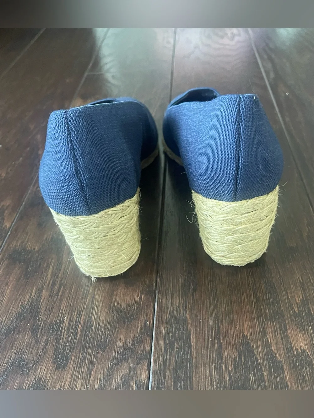 Lauren Ralph Lauren Cynthia  Espadrilles Sandals Womens 8.5B Blue Canvas Preppy